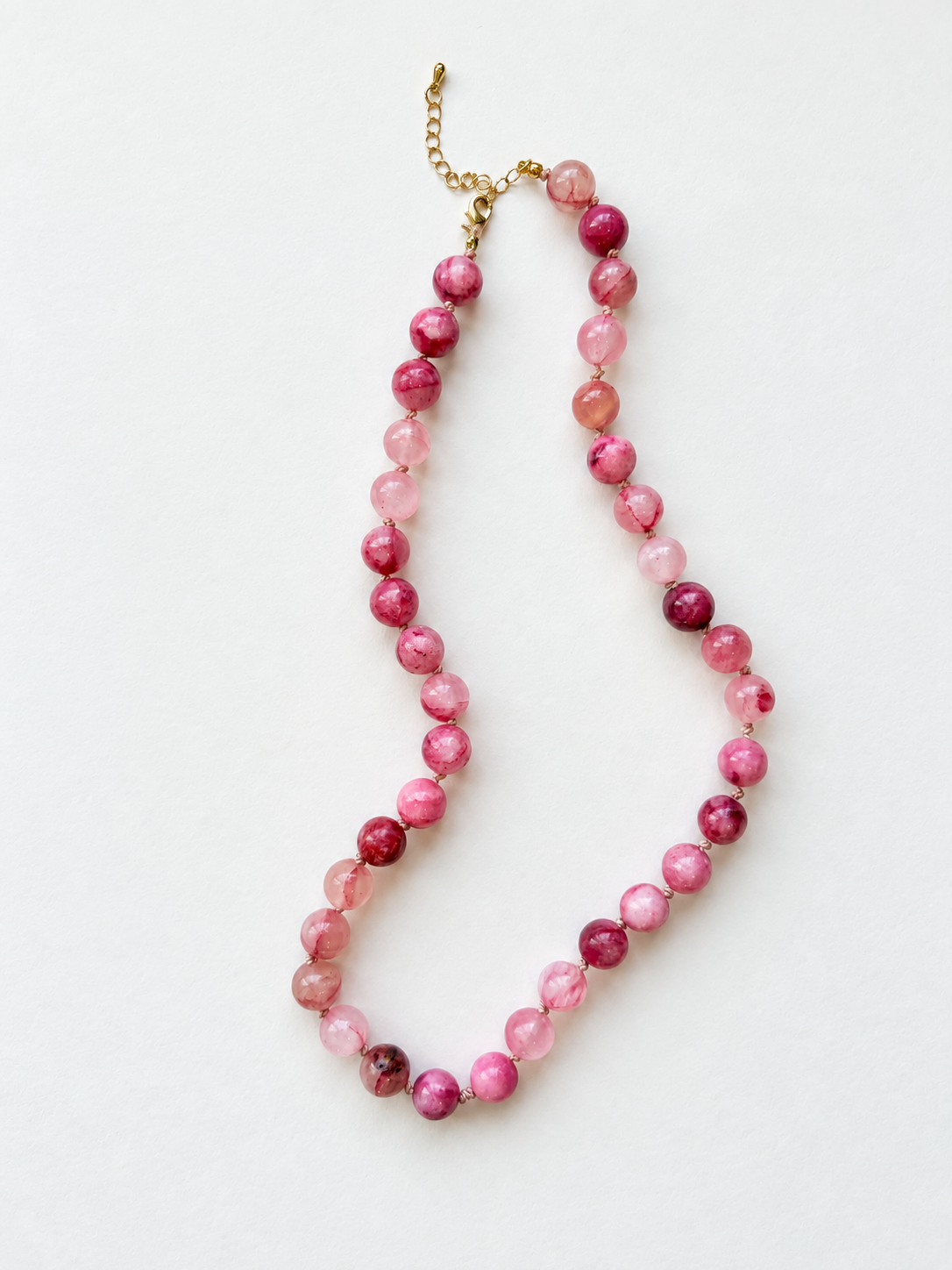 Pink Sunset Jade Necklace