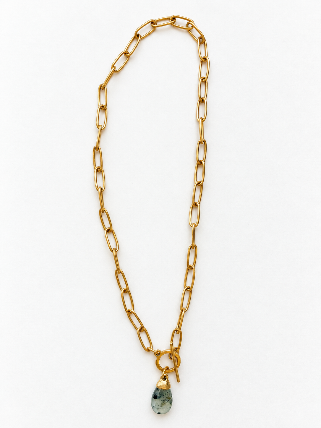 Prehnite Drop Chain Necklace